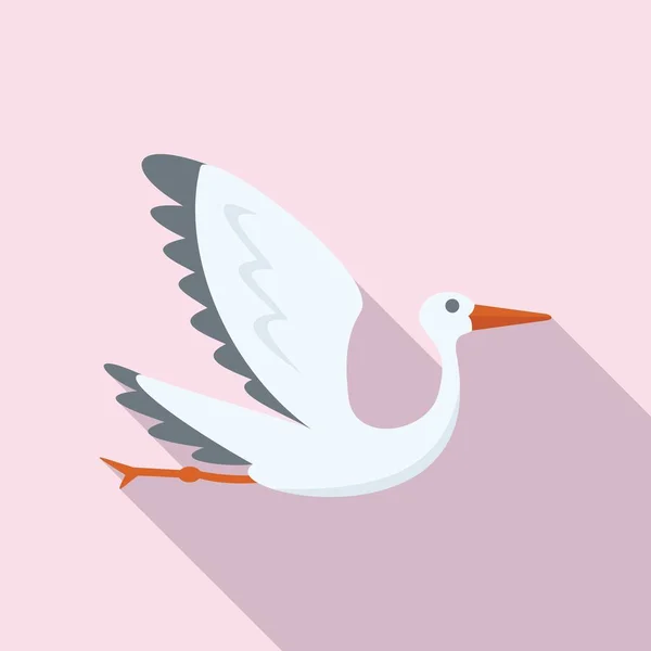 Новый плоский вектор значка аиста. Летучая птица — стоковый вектор