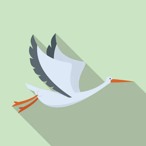 Плоский вектор иконы цапли. Летучая птица — стоковый вектор