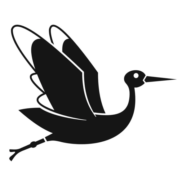 Urodzona ikona bociana prosty wektor. Ptak latający — Wektor stockowy