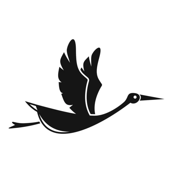 Символ аиста простой вектор. Летучая птица — стоковый вектор