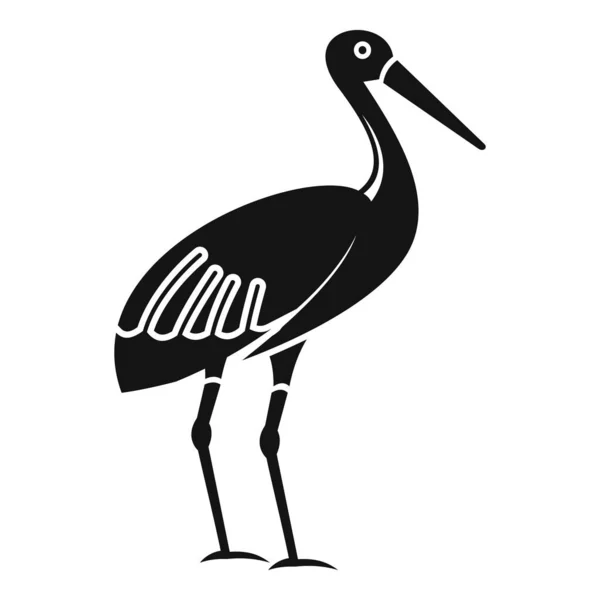 Ikona bociana jeziora prosty wektor. Mały ptaszek — Wektor stockowy