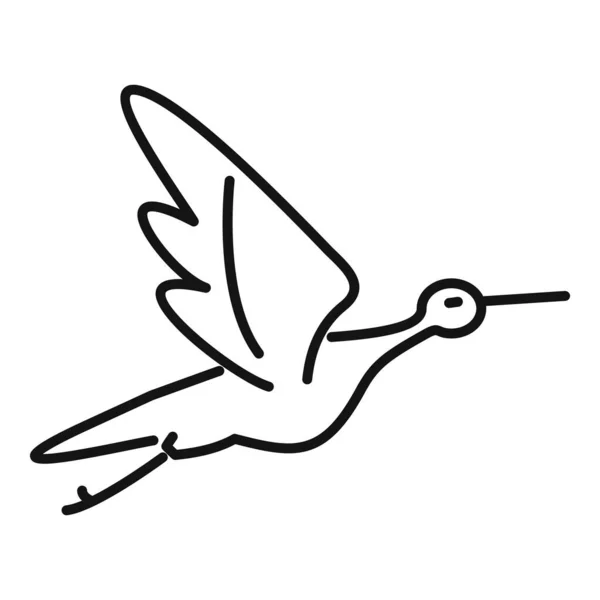 Ciconiidae Storch Symbol Umrissvektor. Babyvogel — Stockvektor