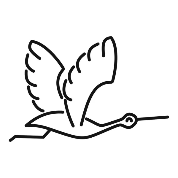 Вектор контуров иконок цапли. Летучая птица — стоковый вектор