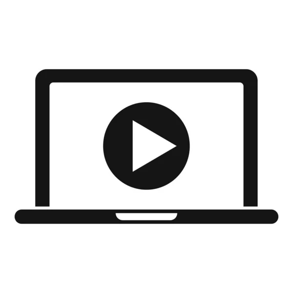 Reproducir icono de flujo de vídeo vector simple. En vivo en línea — Vector de stock