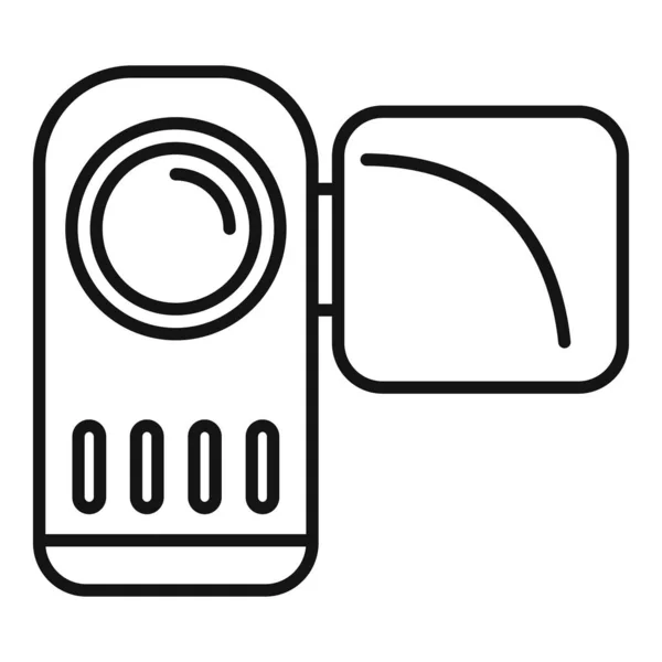 Stream caméra icône contour vecteur. Vidéo en direct — Image vectorielle