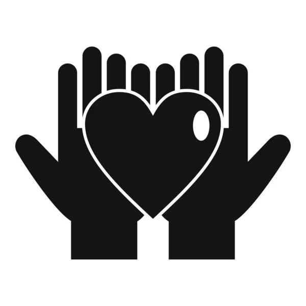 Bizalom tartsa szív ikon egyszerű vektor. Szerelmes kéz — Stock Vector