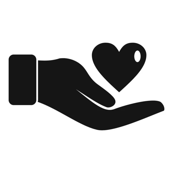 Confianza mantener el amor icono vector simple. Corazón de mano — Vector de stock