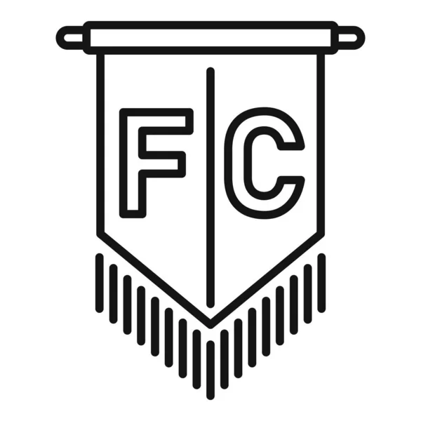 Futebol clube emblema ícone contorno vetor. Emblema de futebol —  Vetores de Stock