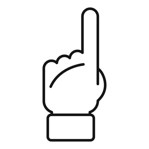 Árbitro ícone de sinal de dedo contorno vetor. Juiz da pena —  Vetores de Stock