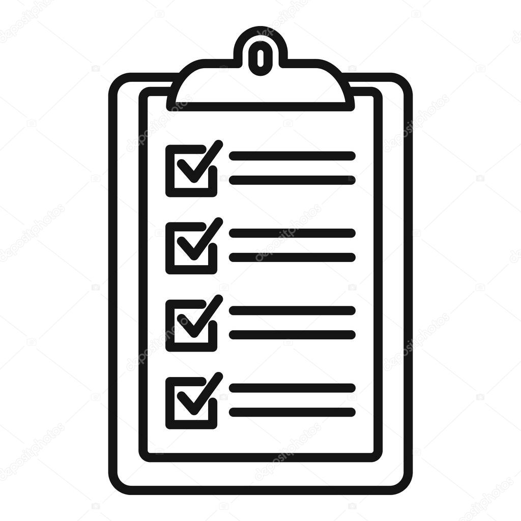 Standard clipboard icon outline vector. Policy quality