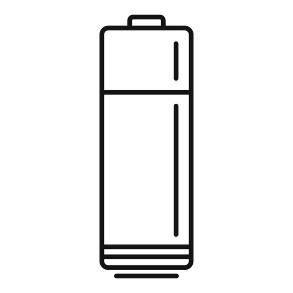 Icono de batería móvil contorno vector. Potencia máxima — Vector de stock