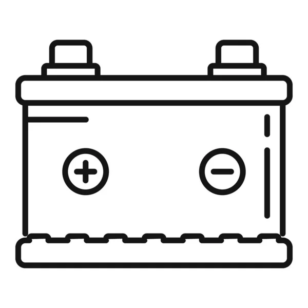 Neue Autobatterie-Symbole umreißen Vektor. Volle Energie — Stockvektor