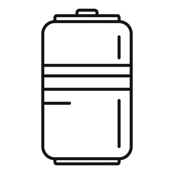 Vecteur de contour d'icône de batterie cylindre. Pleine énergie — Image vectorielle
