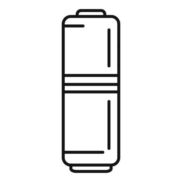 Charger le vecteur de contour de l'icône de batterie. Pleine énergie — Image vectorielle