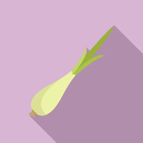 Leek chive icon flat vector. 신선 한 마늘 — 스톡 벡터