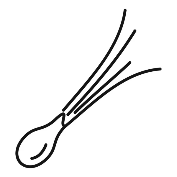 Chive albahaca icono contorno vector. Cebolla fresca — Archivo Imágenes Vectoriales