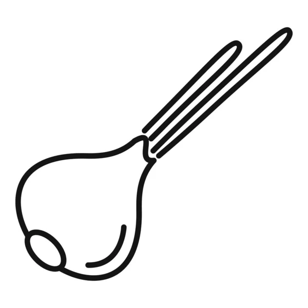 Icône sauvage contour vecteur. Oignon chinois — Image vectorielle