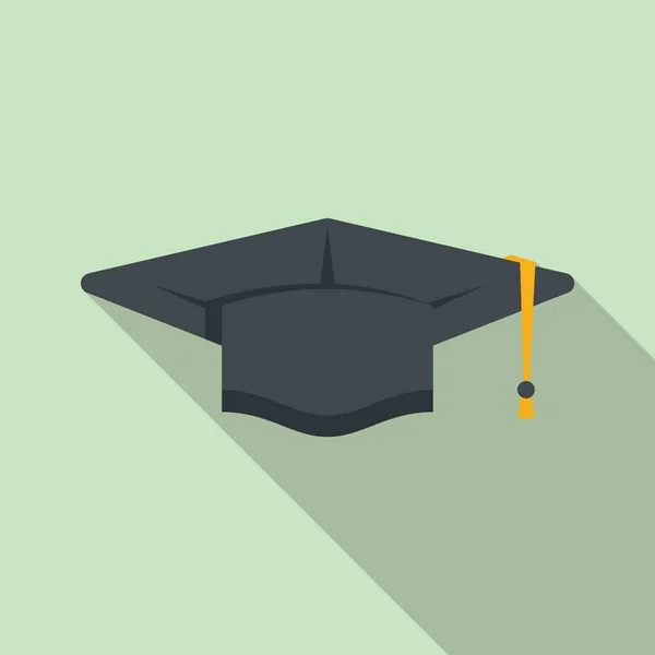Graduierung Hut Symbol flachen Vektor. Hochschuldiplom — Stockvektor