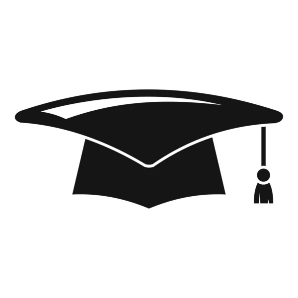 Значок випускного капелюха університету простий вектор. диплом коледжу — стоковий вектор