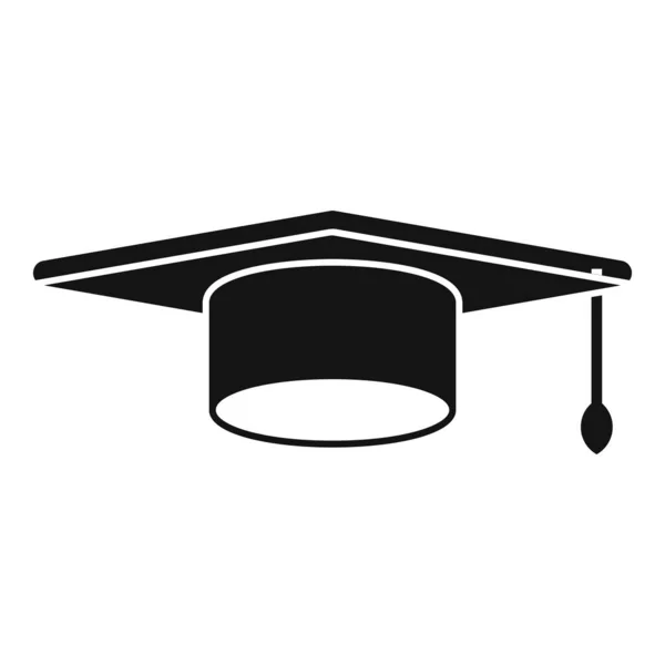 Grad scuola cappello icona semplice vettore. Diploma universitario — Vettoriale Stock