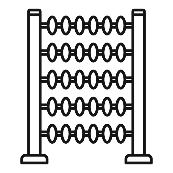 Abacus calculadora ícone contorno vetor. Brinquedo de matemática — Vetor de Stock
