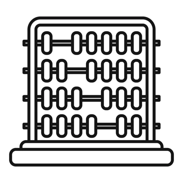 Számolom az abakusz ikon körvonalvektort. Matematikai játék — Stock Vector