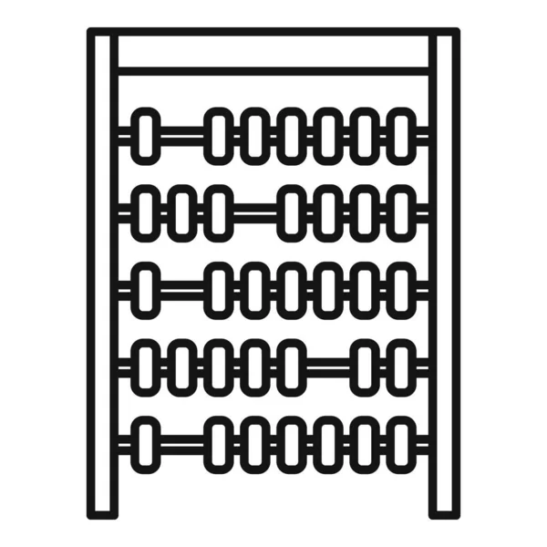 Vettore di contorno icona numero Abaco. Calcolatrice matematica — Vettoriale Stock