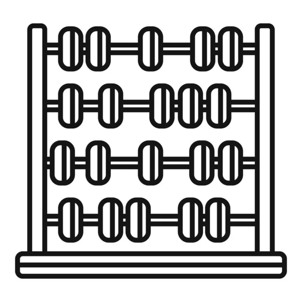 Aritmética abacus icono contorno vector. Calculadora matemática — Vector de stock