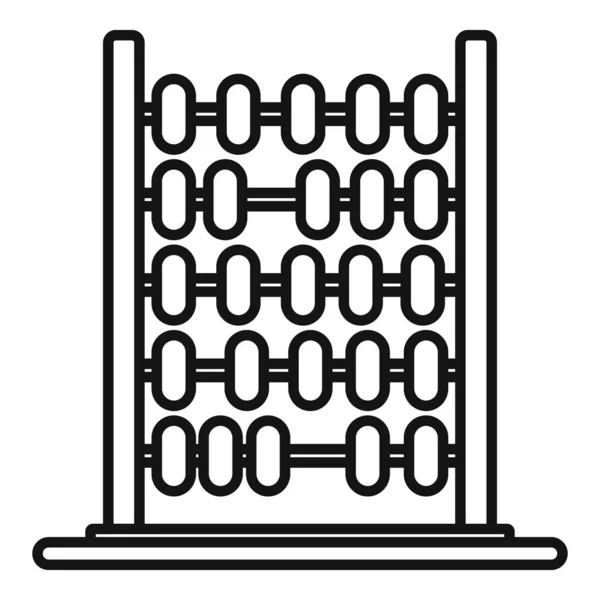 古いそろばんのアイコンのアウトラインベクトル。数学のおもちゃ — ストックベクタ