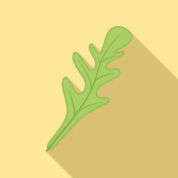 Rucola salad icon flat vector. Arugula leaf — Stock Vector