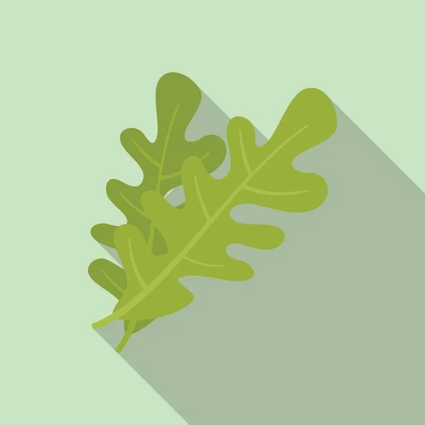 Raket rucola pictogram vlakke vector. Rugula salade — Stockvector