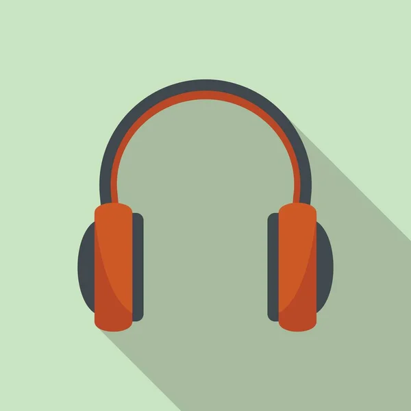 Podcast headset pictogram vlakke vector. Microfoon hoofdtelefoon — Stockvector