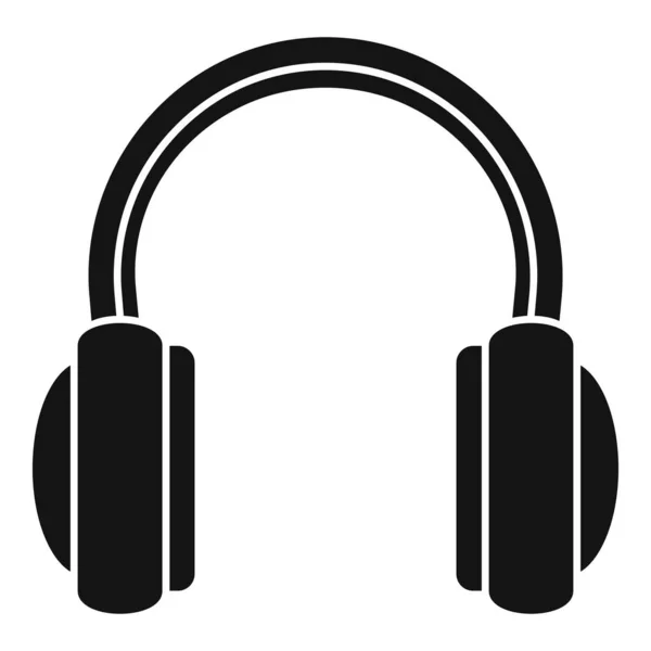 Ícone de fone de ouvido Podcast vetor simples. Auscultadores para microfone — Vetor de Stock