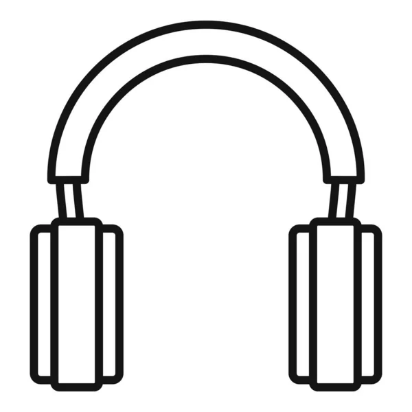 Suporte centro headset ícone contorno vetor. Microfone de ouvido — Vetor de Stock