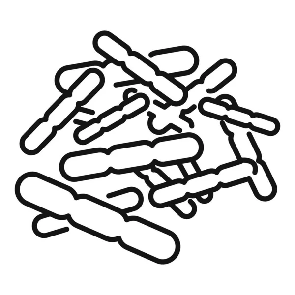 Icono probiótico intestinal contorno vector. Bacterias lactobacilos — Vector de stock