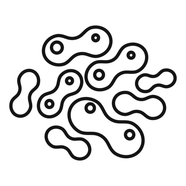 Microbioma icono contorno vector. bacterias probióticas — Vector de stock