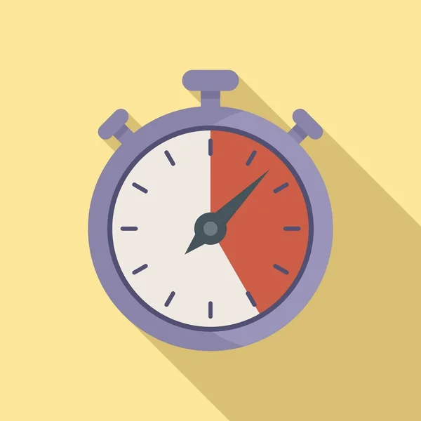 Detener icono del reloj vector plano. Temporizador de cronómetro — Vector de stock