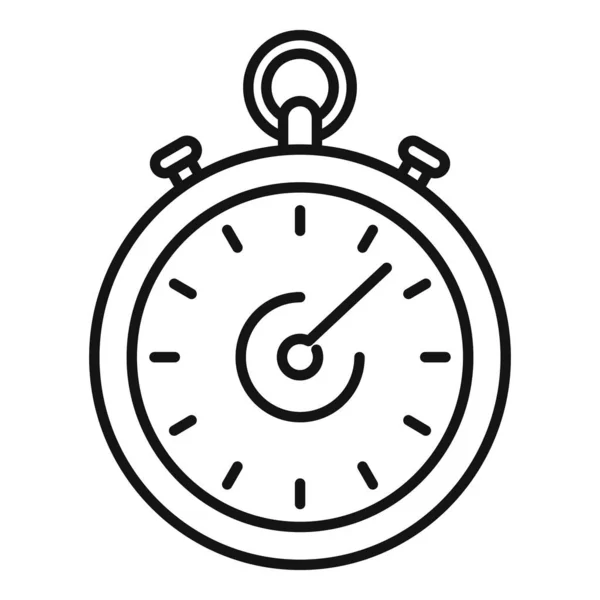 Parar ícone do relógio contorno vetor. Temporizador de cronômetro — Vetor de Stock