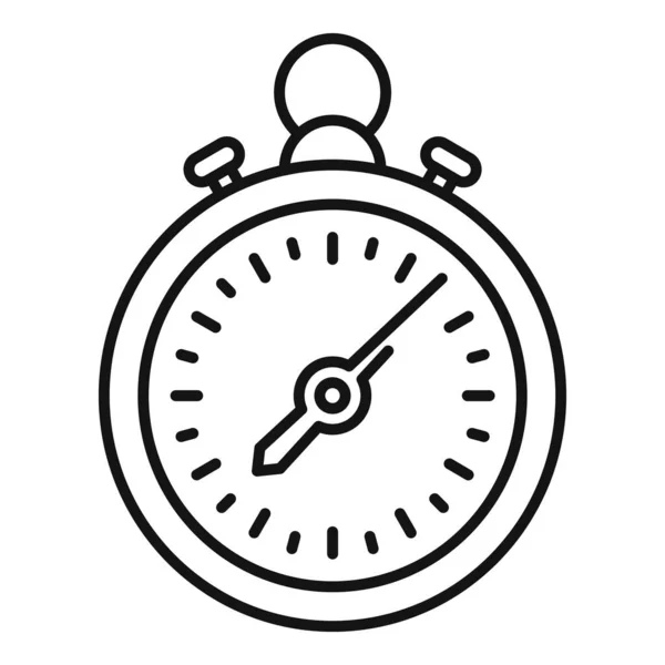 Detener icono de reloj contorno vector. Reloj temporizador — Vector de stock