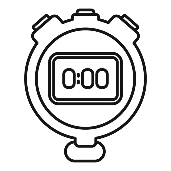 Detener temporizador icono contorno vector. Hora del cronómetro — Vector de stock