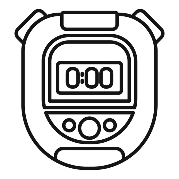 Afwerking stopwatch pictogram omtrek vector. Klokkenstop — Stockvector