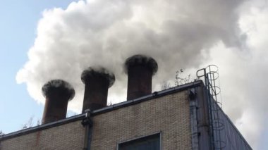 şeker ve fabrika bacaları gelen duman