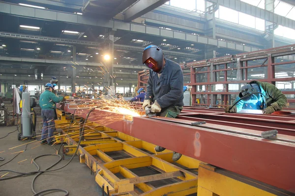 Trabalhadores siderúrgicos — Fotografia de Stock