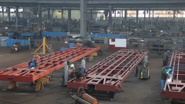 Fábrica para la producción de vagones — Vídeo de stock