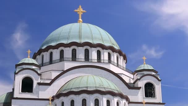 Temple of Saint Sava in Belgrade — Stock Video