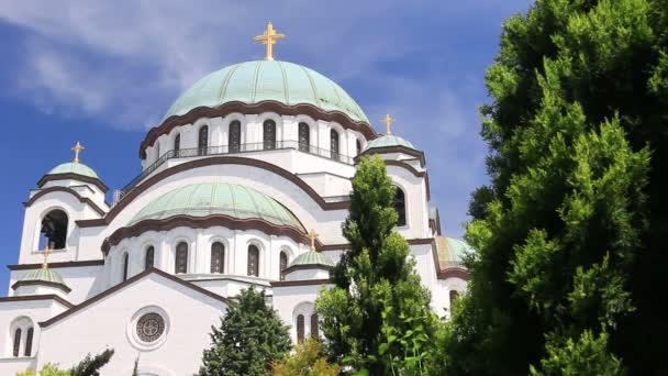 Temple of Saint Sava in Belgrade — Stock Video