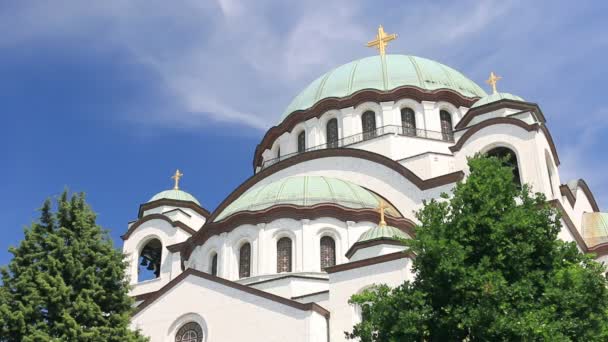 Chrám svatého Sávy v Bělehradě — Stock video