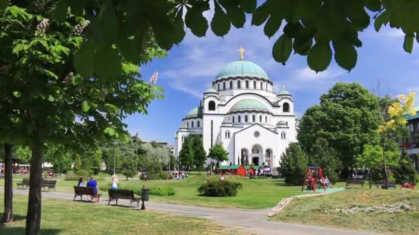 Temple Saint Sava i Belgrad — Stockvideo