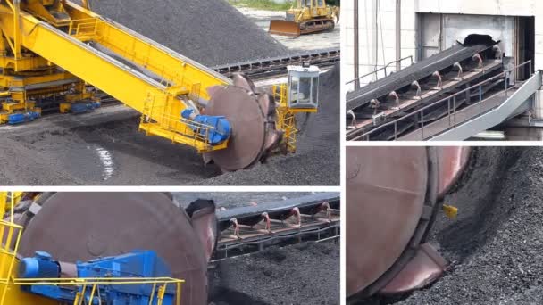 Escavadora de rodas para cavar o carvão — Vídeo de Stock