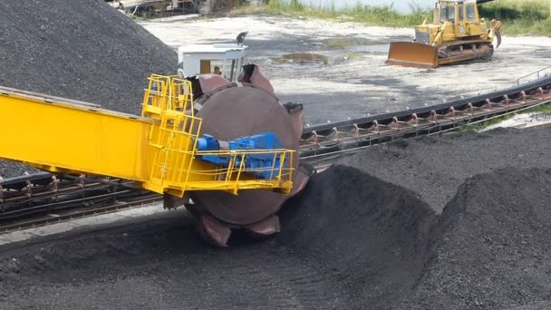 Excavadora de ruedas para la excavación del carbón — Vídeos de Stock